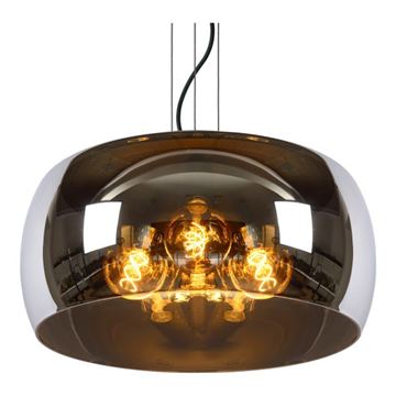 Lucide Olivia pendel Ø50cm 3 x E27 røgfarvet glas